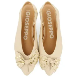 Gioseppo Bailarinas<Bailarinas Sin Tacon De Piel Con Detalle Lazo Blanco Rojo Para Mujer Kallmet