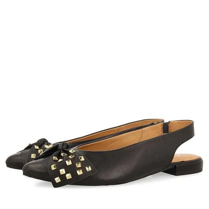 Gioseppo Bailarinas<Bailarinas Sin Tacon De Piel Negra Con Detalle Lazo Para Mujer Kallmet