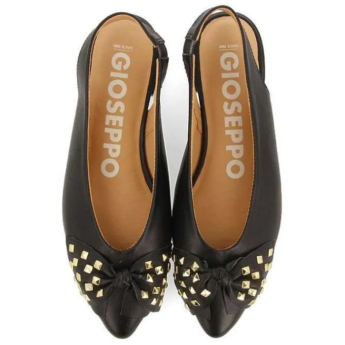 Gioseppo Bailarinas<Bailarinas Sin Tacon De Piel Negra Con Detalle Lazo Para Mujer Kallmet