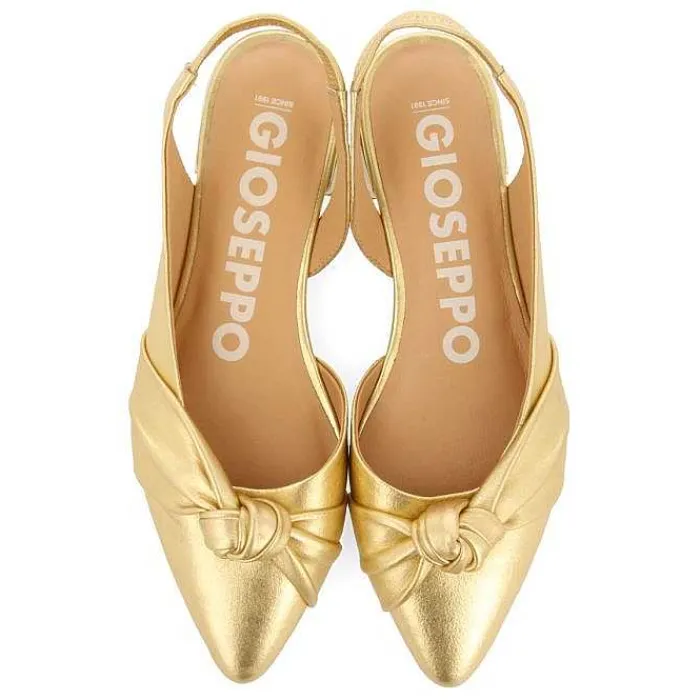 Gioseppo Bailarinas<Bailarinas Sin Tacon Piel Dorada Con Detalle Nudo Para Mujer Iballe