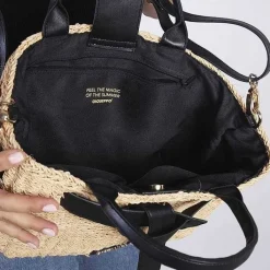 Gioseppo Bolsas De Mano<Bolso Bandolera De Rafia Con Lazo Y Detalles GrekAños Negro