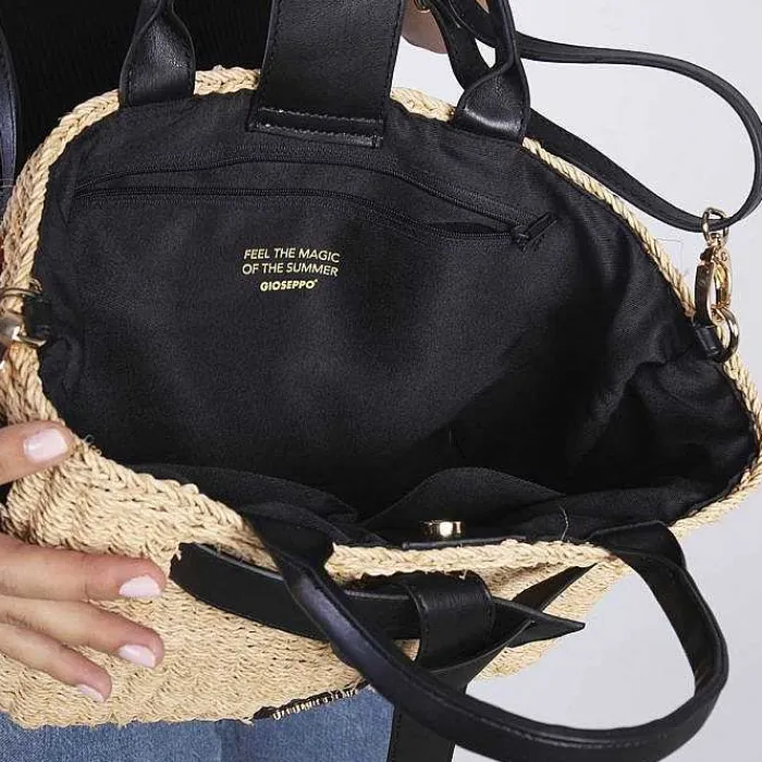 Gioseppo Bolsas De Mano<Bolso Bandolera De Rafia Con Lazo Y Detalles GrekAños Negro