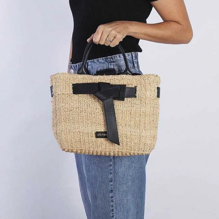 Gioseppo Bolsas De Mano<Bolso Bandolera De Rafia Con Lazo Y Detalles GrekAños Negro