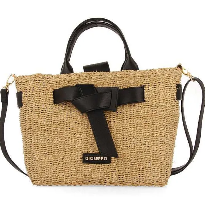 Gioseppo Bolsas De Mano<Bolso Bandolera De Rafia Con Lazo Y Detalles GrekAños Negro