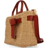 Gioseppo Bolsas De Mano<Bolso Bandolera De Rafia Con Lazo Y Detalles En Piel Color Grekan