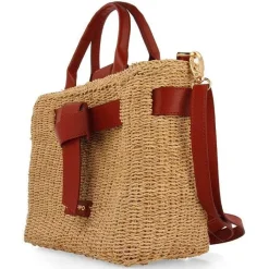 Gioseppo Bolsas De Mano<Bolso Bandolera De Rafia Con Lazo Y Detalles En Piel Color Grekan