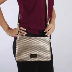 Gioseppo Fiesta<Bolso Bandolera Dorado Con Trenzado Morvah