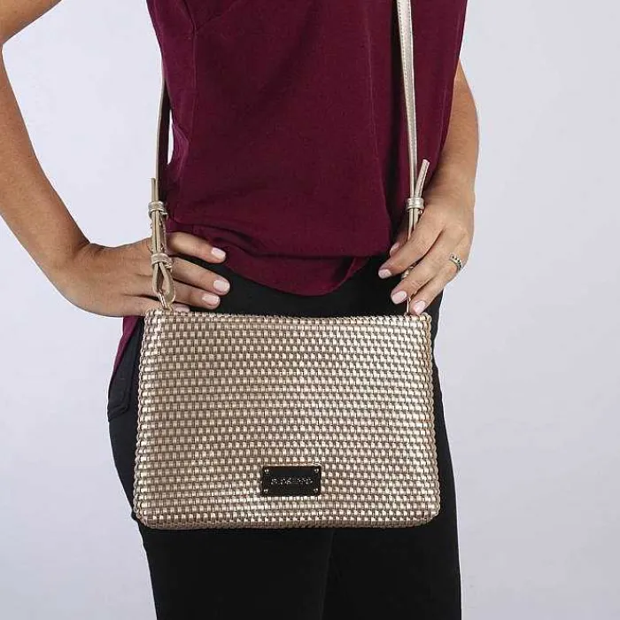 Gioseppo Fiesta<Bolso Bandolera Dorado Con Trenzado Morvah