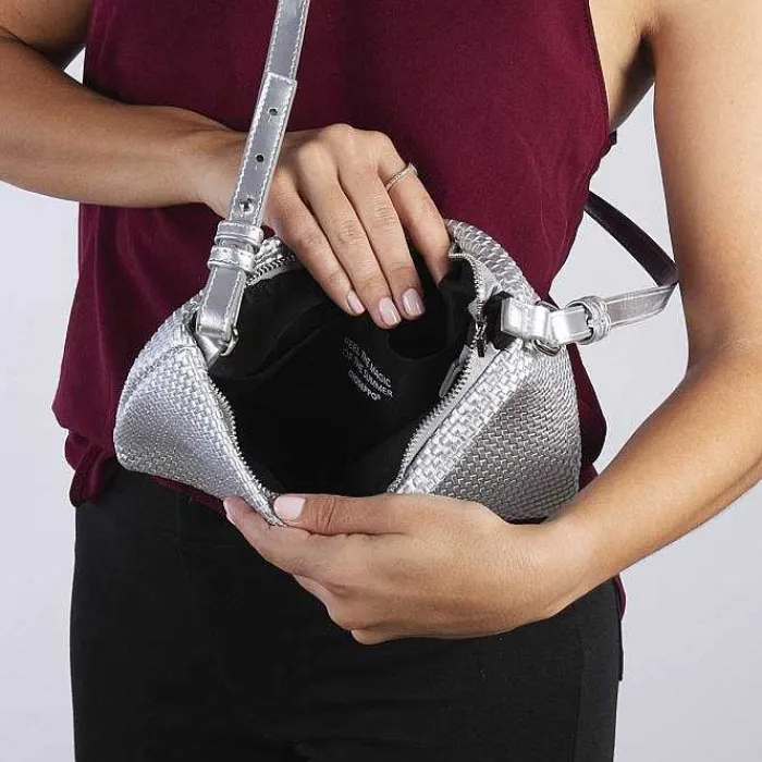 Gioseppo Fiesta<Bolso Bandolera Plata Con Trenzado Morvah