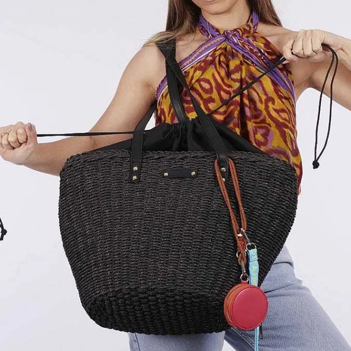 Gioseppo Bolsas De Mano<Bolso De Mujer Glenic De Paja De Rafia Negro