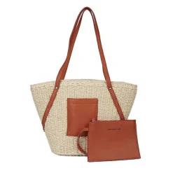 Gioseppo Bolsas De Mano<Bolso De Mujer Rialma De Paja De Rafia Color Tostado