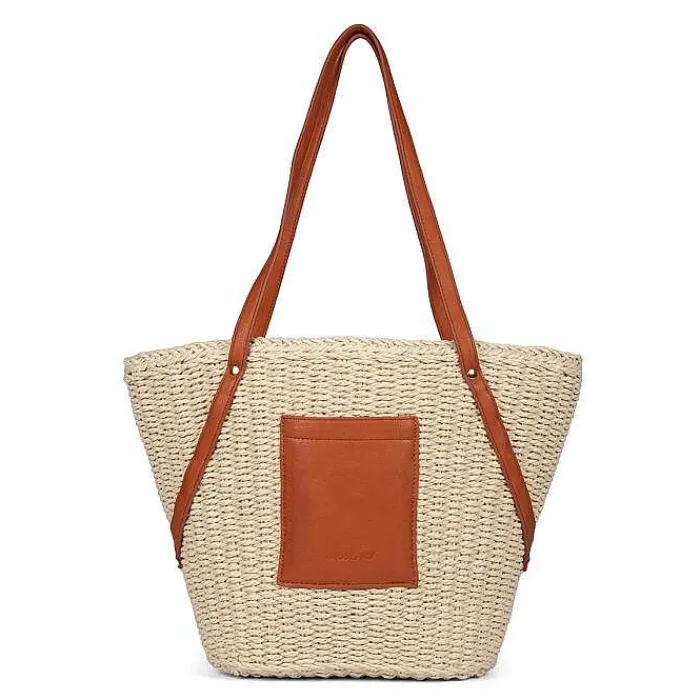 Gioseppo Bolsas De Mano<Bolso De Mujer Rialma De Paja De Rafia Color Tostado