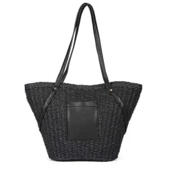 Gioseppo Bolsas De Mano<Bolso De Mujer Rialma De Paja De Rafia Negro
