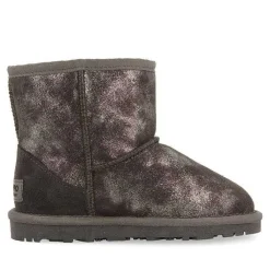 Gioseppo Niñas |Botas Y Botines<Botas De Nina Virrat De Borrego Gris Metalizado Serraje