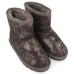 Gioseppo Niñas |Botas Y Botines<Botas De Nina Virrat De Borrego Gris Metalizado Serraje