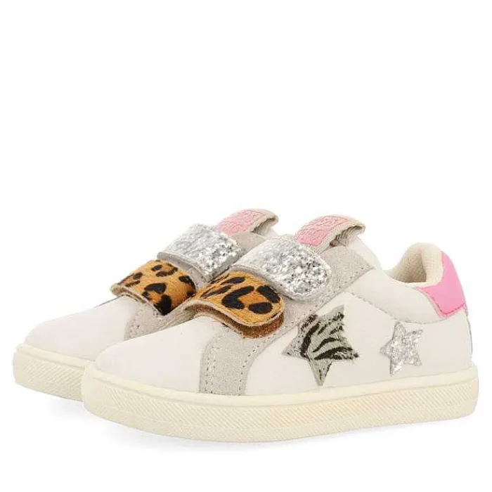 Gioseppo Bebe |Sneakers Bebe Nina<Brasles Baby Zapatillas Blancas Con Detalles Brillantes Y Animal Print