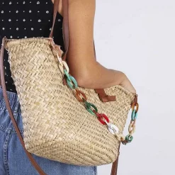 Gioseppo Bolsas De Mano<Cesta Color Piel Con Cadena Multicolor Destin