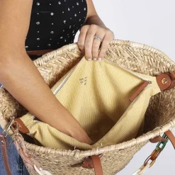 Gioseppo Bolsas De Mano<Cesta Color Piel Con Cadena Multicolor Destin