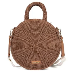 Gioseppo Bolsas De Mano<Cesta Redonda De Piel Trenzada Mims