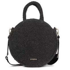 Gioseppo Bolsas De Mano<Cesta Tejida Redonda Negra Mims