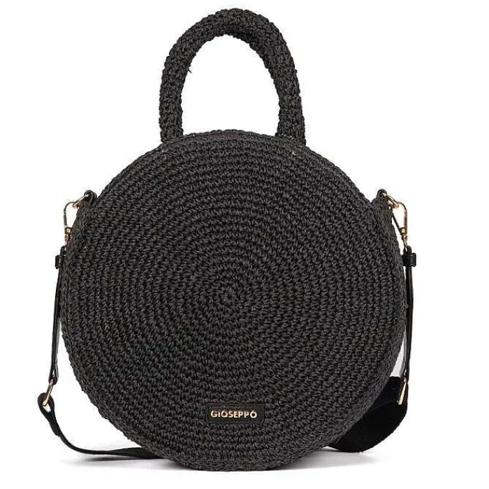 Gioseppo Bolsas De Mano<Cesta Tejida Redonda Negra Mims