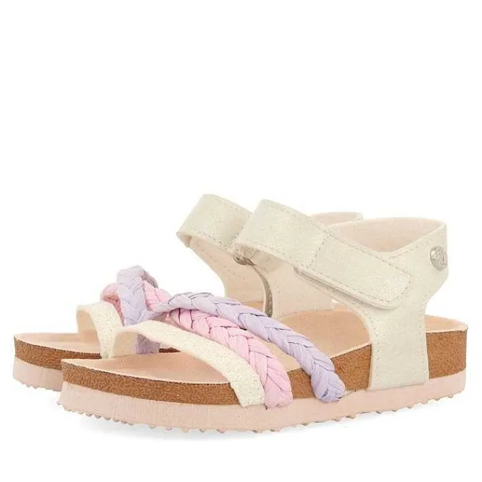 Gioseppo Niñas |Chancletas<Chanclas Bio Suela Multicolor Con Detalles Brillantes Y Trenzado De Rafia Para Nina Y Nino Delia
