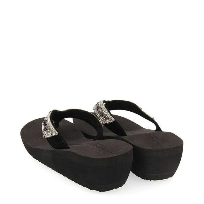 Gioseppo Chancletas<Chanclas Cuña Negras Para Mujer Mezzago