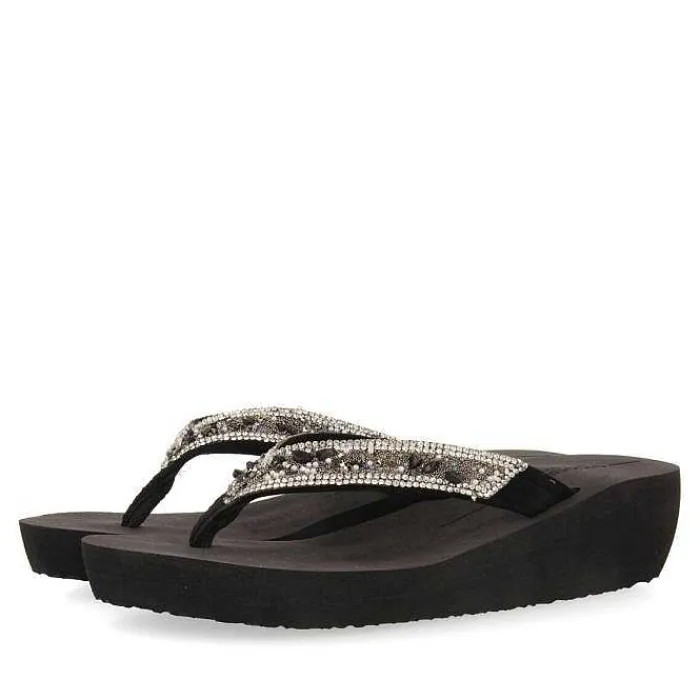 Gioseppo Chancletas<Chanclas Cuña Negras Para Mujer Mezzago