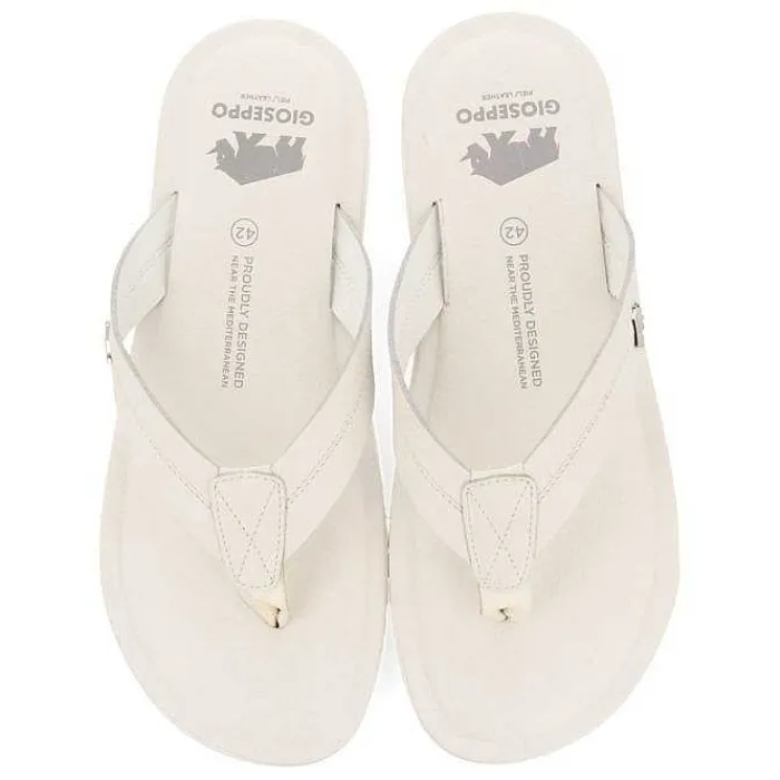 Gioseppo Chancletas<Chanclas De Piel Blanca Para Hombre Wasco