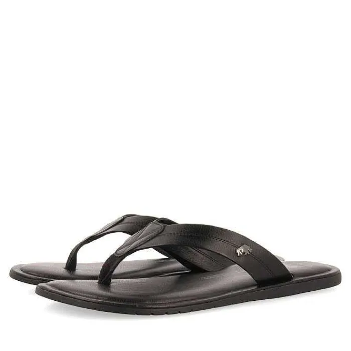Gioseppo Chancletas<Chanclas De Piel Negras Para Hombre Wasco