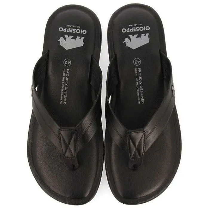 Gioseppo Chancletas<Chanclas De Piel Negras Para Hombre Wasco
