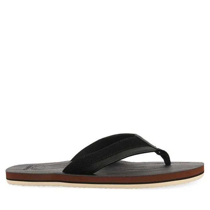 Gioseppo Chancletas<Chanclas Negras Con Corte Bicolor Para Hombre Brent