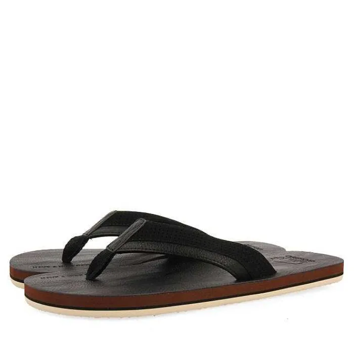 Gioseppo Chancletas<Chanclas Negras Con Corte Bicolor Para Hombre Brent