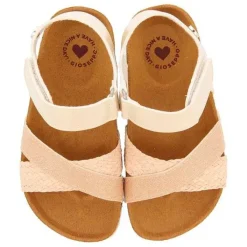 Gioseppo Niñas |Chancletas<Chanclas Suela Bio Color Nude Con Brillantes Y Trenzado De Rafia Para Nina Y Nino Bivona