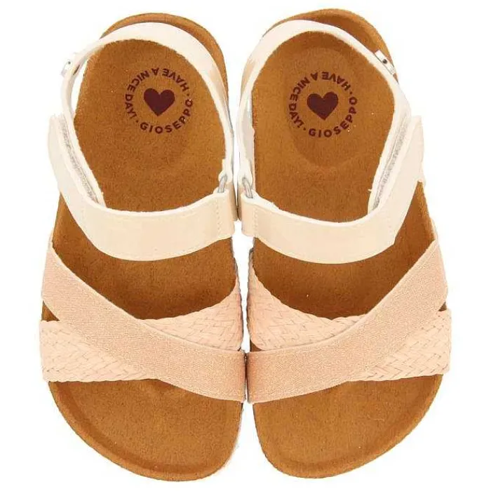 Gioseppo Niñas |Chancletas<Chanclas Suela Bio Color Nude Con Brillantes Y Trenzado De Rafia Para Nina Y Nino Bivona
