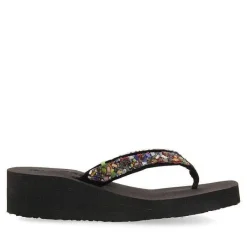 Gioseppo Chancletas<Cuñas De Mujer Destord En Color Negro Con Piedras Decorativas Multicolor