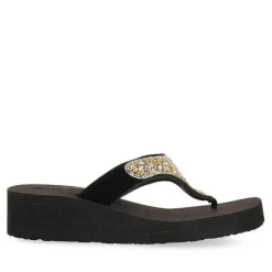 Gioseppo Chancletas<Cuñas De Mujer Dontreix Negras Con Piedras Decorativas Multicolor