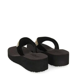 Gioseppo Chancletas<Cuñas De Mujer Dontreix Negras Con Piedras Decorativas Multicolor