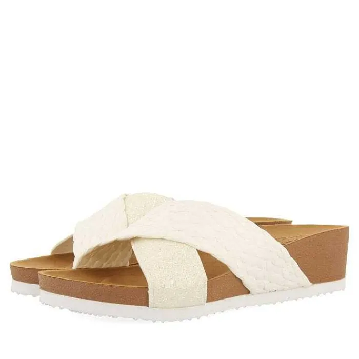 Gioseppo Chancletas<Cuñas De Tira Blanca Para Mujer Goulds