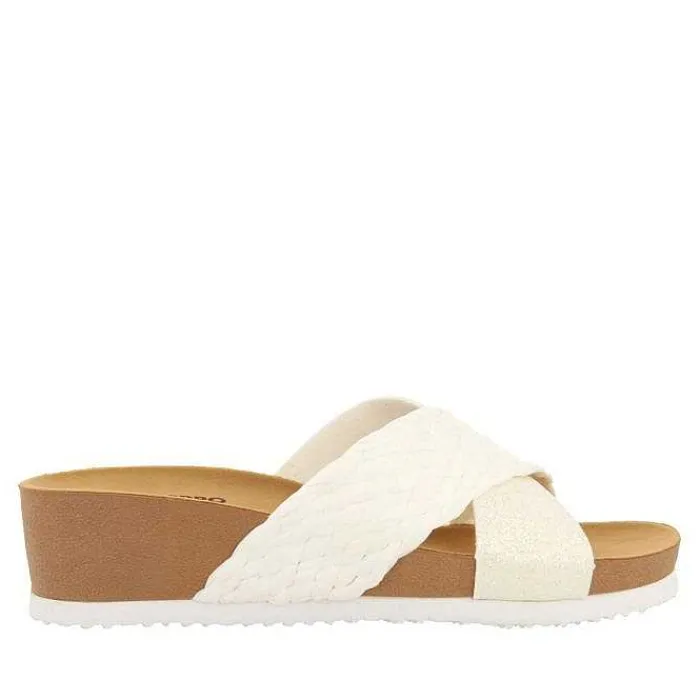 Gioseppo Chancletas<Cuñas De Tira Blanca Para Mujer Goulds