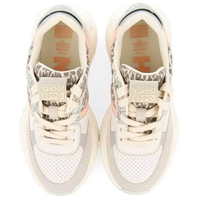 Gioseppo Niñas |Zapatillas<Deportivas De Nina Gigny Blancas Con Estampado De Leopardo