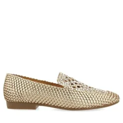 Gioseppo Bailarinas<Mocasines De Piel Tejida Color Platino Con Detalle Bicolor Para Mujer Raddusa