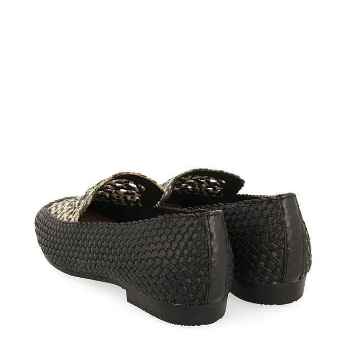 Gioseppo Bailarinas<Mocasines De Piel Trenzada Negro Con Detalle Bicolor Para Mujer Raddusa