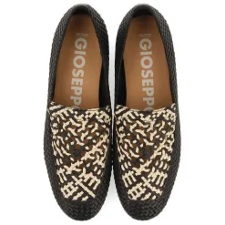Gioseppo Bailarinas<Mocasines De Piel Trenzada Negro Con Detalle Bicolor Para Mujer Raddusa
