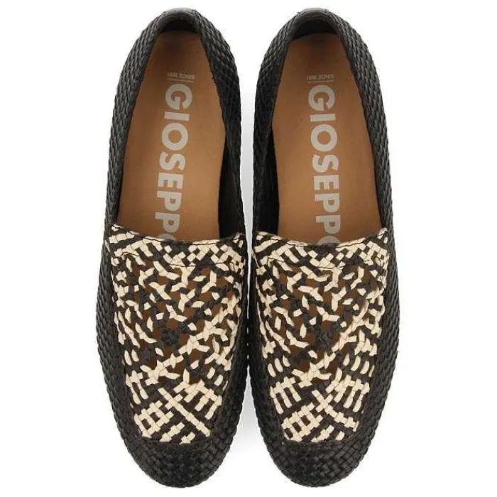 Gioseppo Bailarinas<Mocasines De Piel Trenzada Negro Con Detalle Bicolor Para Mujer Raddusa