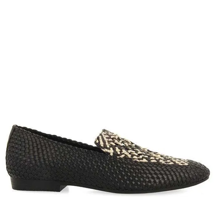 Gioseppo Bailarinas<Mocasines De Piel Trenzada Negro Con Detalle Bicolor Para Mujer Raddusa