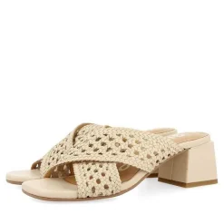 Gioseppo Sandalias Tacon<Sandalias Abiertas Blanco Rojo Con Detalles Trenzados Para Mujer Clarcona