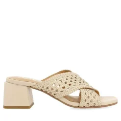 Gioseppo Sandalias Tacon<Sandalias Abiertas Blanco Rojo Con Detalles Trenzados Para Mujer Clarcona