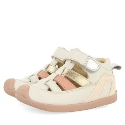 Gioseppo Bebe |Mi Primer Gioseppo<Sandalias Bebe De Piel Blanco Rojo Estilo Cangrejo Con Detalles Metalicos