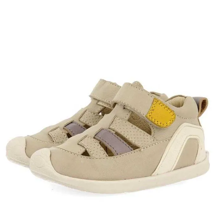Gioseppo Bebe |Mi Primer Gioseppo<Sandalias Bebe Estilo Brogan De Piel Blanco Rojo Con Accesos De Color